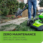 Greenworks 60V 450 CFM Cordless Leaf Blower, 2.0 Ah Battery and Rapid Charger