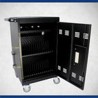 32 Device Mobile Charging Station for Laptops/Tablets/iPads/Chromebooks,32 Bay Lockable Charging Cabinet with Cable Management & Power Strip Included, Laptop & Tablet Storage Carts,Combination Lock