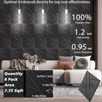 8 Pack Self-Adhesive Soundproof Wall Panels, 12 x 12 x 0.47 in Sound Proof Foam Panels for Walls, 1.2lb/ft³ High Density, Thicker 0.47in, Acoustic Panel, Peel and Stick Wall Panel Studio Black