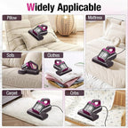 BYHUME Mattress Vacuum Cleaner, 17Kpa 650W Bed Vacuum Cleaner, 273nm UV-C Light & Ultrasonic 145°F Heating, 80000 RPM/Min Brushroll Rotation, Wide Suction Port for Pillows Cribs Sofa, Black Corded