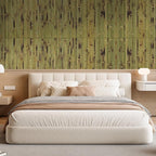OUZUGIE 1 Pack 96x24 Inch Natural Bamboo Wall Panel – Green Burned Pole Wrap Paneling for Walls, Ceilings, Cabinets, Furniture – Ideal for Bedroom, Living Room & Office DIY Decor
