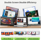 Laptop Screen Extender, Ultra-Thin 15.3" FHD 1200P 16:10 Portable Monitor for Laptop, Lightweight Travel Monitor Extender Plug & Play for 14"-17.3" Laptops, Compatible with Wins/Mac/Android/Chrome