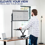 VIVO Extra Tall Single Monitor Desk Mount, 39 inch Pole VESA Stand for 13 to 32 inch Screens and up to 38 inch Ultrawides, Holds 22 lbs, Black, STAND-V011