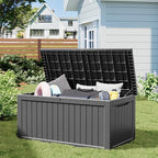 NUNU LAB 270 Gallon Large Resin Deck Box, Waterproof Outdoor Storage Box, Lockable Storage Bin for Patio Furniture, Garden Tools, Pool Accessories, UV-Resistant & All-Weather, Black