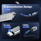 P9 PRO USB C Hub 10Gbps, intpw 9-in-1 USB 3.2 Hub with 4K@60Hz HDMI, 3 USB-A/C 3.2, 2 Type-A 2.0, PD 100W, SD/TF Slot, 3.28FT Aluminum USB Hub for PC, iPhone 16/15 Series, MacBook Air/Pro and More