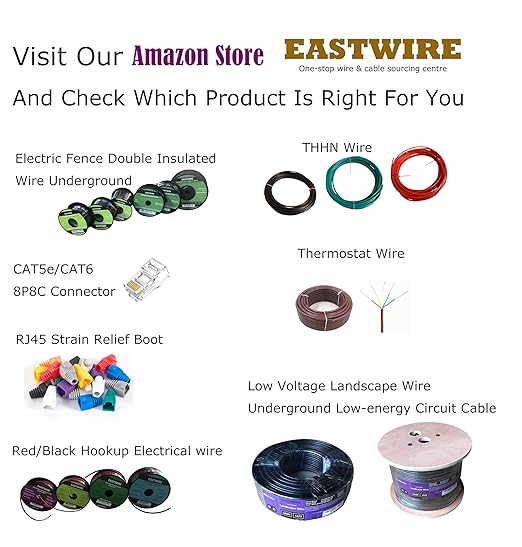 Eastwire 18/8 25ft Thermostat Wire- Brown - Solid Copper 18 Gauge, 8 Conductors - CL2 (ETL Listed) - Residential, Commercial and Industrial Rated (18/8, 25ft)