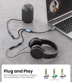 Tisino Headphone Splitter 3.5mm, Aux Splitter 2 Female to 1 Male, 3.5mm TRS Audio Adapter Cable Compatible with PS4/5, Xbox, Nintendo Switch, PC Gaming Headsets, Phone, Tablet, Laptop(0.3m/1FT)