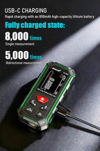 ZC-SG60 Dual Laser Measuring Tool, 196Ft Green-Beam Bilateral Digital Laser Distance Measure 6 Units Ft/in/M, Rechargeable Laser Measurement Tool -Backlit LCD Display, Length/Area/Volume/Angle Sensor