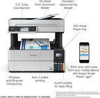 Epson EcoTank Pro ET-5180 Wireless Color All-in-One Supertank Printer with Scanner, Copier, Fax Plus Auto Document Feeder and PCL/Postscript, White, Large