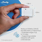 Shelly Wave Door/Window White, Z-Wave Long Range Operated Sensor, Home Automation, Compatible with Alexa, Google Home, SmartThings & Home Assistant, Bulletproof Security, Lux & Tilt Angle Measurement