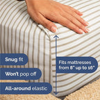 Split King Size 5 Piece Sheet Set - Comfy Breathable & Cooling Bed Sheets Set - Hotel Luxury Bedding for Women, Men, Kids, Teens, Boys & Girls - Deep Pockets, Soft and Wrinkle Free - Beige Stripes 2