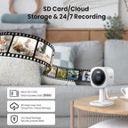 Hugolog 3K 5MP Outdoor Indoor Security Cameras for Home Security, Home Camera with Starlight Color Night Vision,Built-in Spotlight,Motion Detection,2-Way Talk,US Cloud & Local Storage,Works with Alexa