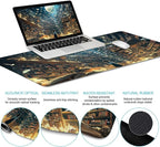 LIMKRIAN Anime Book Mouse Pad Set Large Desk Matt for Desktop, Ergonomic Mouse Pad with Wrist Rest, Gaming Mousepad Wrist Support Keyboard Mat Cup Coaster Set Cute Desk Accessories for Women Girl