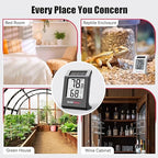 BaldrTherm Humidity Meter Hygrometer, Solar-Powered Room Thermometer Indoor Digital Temperature Sensor Monitor, 2.2''Humidity Gauge for Baby Rooms, Home, Office, 1Pack, Black