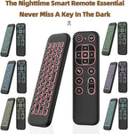 iPazzPort Mini Air Mouse Remote Keyboard with 7-Color Backlight for Android TV Box, Smart TV, HTPC, Projector; Rechargeable Dual-Mode Universal Controller for Couch Browsing