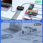 USB C Charger 415W USB C Charger Block, 8-Ports GaN IV Fast Charging Station Hub, Dual PD 100W Laptop Charger Adapter,for MacBook Pro/Air/iPad/iPhone16/15/14/Apple Watch/DELL/Samsung for Home Office