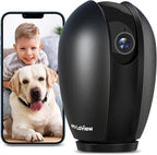 LaView Security Cameras 2k with Color Night Vision, 4MP Cameras for Home Security with Motion Detection, Two-Way Audio, Indoor WiFi Camera for Baby/Pet, Alexa, USA Cloud Service,Black