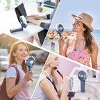 HandFan Upgraded Portable Handheld Misting Fan, Rechargeable Personal Mister Fan, Spray Water Mist Fans, Foldable Mini Cooling Hand Fans for Summer Beach Travel Concerts, Gifts for Women(Royal Blue)