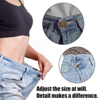 TOOVREN Upgraded 8 Sets Button Pins for Jeans Pants, No Sew Perfect Fit Jean Button Tightener Replacement Adjustable Reusable Metal Clips Snap Tack, Instant Reduce Too Big Pants Waist
