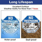 2-Pack No Trespassing Sign Private Property Protected By Video Surveillance Violators Will Be Prosecuted Sign, 12 x 12 Inch Reflective Aluminum, UV Protected, Weather/Fade Resistant, Easy to Install