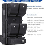 Obaee Driver Side Power Master Window Switch, Compatible with Chevy Silverado/Chevrolet Traverse/HHR/2007-2013 GMC Sierra/Yukon/Buick Enclave Replace OE 20945129 25789692