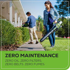 Greenworks 60V (610 CFM / 130 MPH) Cordless Leaf Blower, High Power, Lightweight & Quiet Operation for Wet Leaves, Driveways and Dense Gravel, Includes 2.5Ah Battery & 5A Rapid Charger