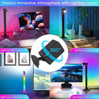Smart Light Bar with Swivel Lamp, LED Light Bar for Room, RGB & IC Ambient Backlight with 16 Million Colors, 213 Preset & 8 Scene Modes, Dynamic Music Sync, 3 Modes Control, for Gaming, Read