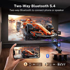 Mini Projector with WiFi 6 and Bluetooth 5.4 Built-in Android 11, 1080P 4K Support Portable Projector, Auto Vertical Keystone, LYNCAST 180° Rotatable Projector for Home,Outdoor OptiBarrel 500 Black