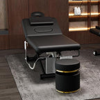 Electric Massage Table, Electric Lift Motor Height adjustable and Manual Backrest Adjustable Angle for Treatment, Medical Spa, Facial, Beauty, Massage Bed and More - 32 Wide x 75 Long - Black