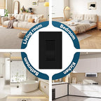 ThunderWay Matte Black Single Pole Decorator Light Switch with Screwless Wall Plate, 15 A 120/277 V, ON/Off Rocker Paddle Interrupter, Self-Grounding, Residential Grade,UL Listed (10 Pack)