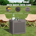 NUNU LAB 30 Gallon Outdoor Storage Box Waterproof, Outside Package Delivery Deck Boxes with Lockable Lid, Backyard Storage Bin For Garden Tools, Patio Cushions Accessories, Gray