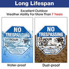 2-Pack No Trespassing Sign Private Property Protected By Video Surveillance Violators Will Be Prosecuted Sign, 10 x 10 Inch Reflective Aluminum, UV Protected, Weather/Fade Resistant, Easy to Install