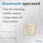 Shelly Bluetooth Smart Temperature & Humidity Sensor with Remote App Control & Monitoring, Home Assistant, Alexa, Google Home, Smart Scenes, IP54, Notification Alerts, Blu H&T Ivory