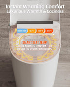 Luoware Smart Toilet Lite without Bidet, One Piece Elongated Modern Toilet with Heated Seat, Pump-Assisted Auto Flush, Foot Sensor Operation, Night Light, Built-in Water Tank, Blackout Flush