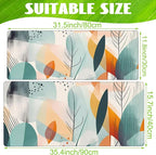 Eflxamz Desk Pad,Abstract Colorful Leaves Desk Mat,Abstract Line Art Large Gaming Mouse Pad for Desk,Extended Big Computer Keyboard Mouse Pad with Non-Slip Base and Stitched Edge,35.4"x15.7"