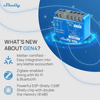 Shelly 1 Gen4 | Wi-Fi, Zigbee & Matter Smart Relay Switch with Dry Contacts, 1-Channel 16A | Home Automation | Alexa, SmartThings, Google Home, Apple HomeKit Compatible | Garage Door Opener