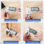 Raynesys Digital Caliper 6 Inch with Large LCD Screen, Inch/MM/Fraction Conversion, 150mm Micrometer Caliper All Stainless Steel Diameter Measuring Tool for Jewelers/Woodworkers/DIY