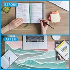 EOBKLAX Ocean Wave and Mountain Large Gaming Mouse Pad,Waterproof Desk Mat for Desktop,Non-Slip Rubber Base Mousepad with Stitched Edges for Laptop Office and Home 35.4X15.7 Inch