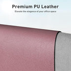 Aothia Leather Desk Pad Protector, Mouse Pad, Office Desk Mat, Non-Slip PU Leather Desk Blotter, Laptop Desk Pad, Waterproof Desk Writing Pad for Office and Home (48"x17", Dark Pink)