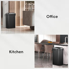 EKO Urban 24 Gallon/90 Liter Open Top Stainless Steel Slim Commercial Trash Can, Tall Kitchen Trash Bin, Heavy-Duty Commercial Grade Large Garbage Bin for Home, Office, Hotel, Restaurant, Matte Black
