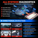 LAUNCH X431 CRP919E OBD2 Scanner, 2026 Bidirectional Scan Tool as CRP919EBT, CANFD/DoIP/FCA SGW, ECU Code, 35+ Service, Active Tests, All-in-One Full System Diagnosis, BST360 & i-TPMS, 2 Year Update