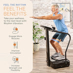 Lifepro Rhythm Vibration Plate Exercise Machine with Handles for Balance Support – Vibrating Plate for Lymphatic Drainage, Circulation & Recovery, Heart Rate Sensor, Phone Holder, 99 Speed Levels