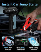 Macson 150000RPM Compressed Air Duster & Air Blower, 3-in-1 High-Speed Electric Air Duster with 6000A Jump Starter, Air Duster Rechargeable Battery Booster with LED Light for Home Car Cleaning