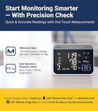 A&D Medical Precision Check Pro Blood Pressure Monitor for Home Use with Bluetooth UA-910BLE - Wide Range Cuff (8.6-16.5" / 22-42cm), 4 Users, iOS & Android Compatible, AC Adapter & Carrying Case