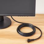 Amazon Basics PC Power Cord, 10 feet, 5-Pack, AC Power Cord for Monitor, Computer, TV, 3 Prong, 18 AWG, 125 Volts, Black