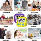 ZILLEEN Classroom Timer for Kids Teachers 2 Pack Digital Timers, Purple & Yellow