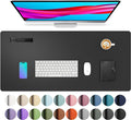 Aothia Leather Office Desk Pad Protector, Non-Slip PU Leather Desk Blotter, Waterproof Laptop Writing Mouse Pad for Office and Home, Black, 31.5" x 15.7"
