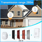 Wireless Motion Sensor Door Chime: Business Entry Doorbell Indoor Motion Detector Buzzer Monitor for Store Home Entrance Alert Bell, Bed Alarm for Elderly - LED Indicator & Vibration