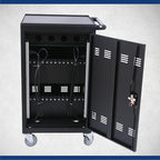 32 Device Mobile Charging Station for Laptops/Tablets/iPads/Chromebooks,32 Bay Lockable Charging Cabinet with Cable Management & Power Strip, Laptop & Tablet Storage Carts,Easy Assembly