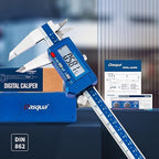 Dasqua Digital Caliper 8", IP54 Stainless Steel Water Resistant Caliper with Large LCD Display and Storage Case, Easy Switch Between Inch/Metric/Fraction, Accuracy 0.001'', Precision Measuring Tool